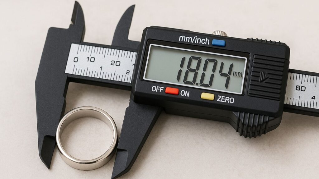 Digital Caliper Method to measure ring size