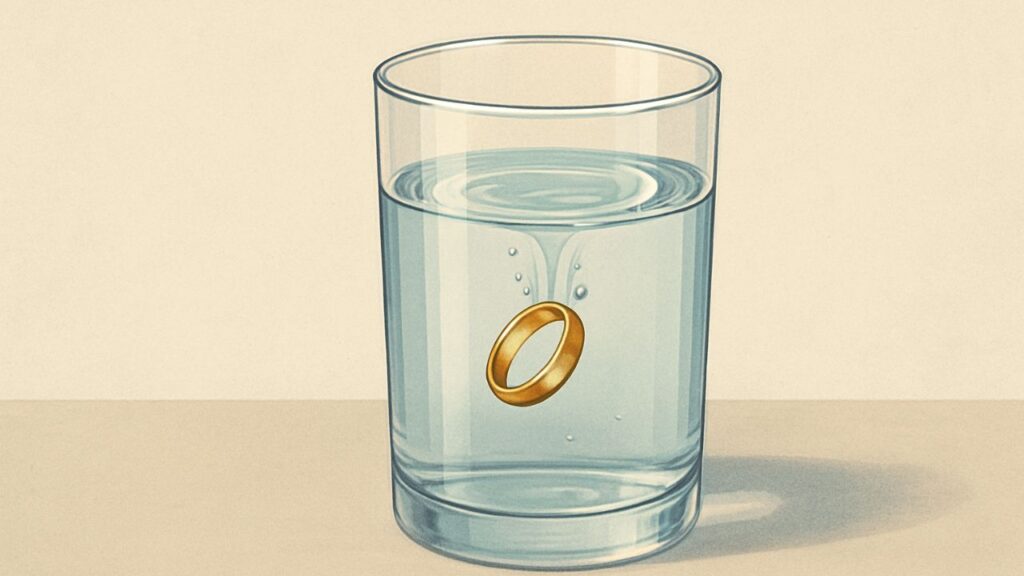 Float gold water Test